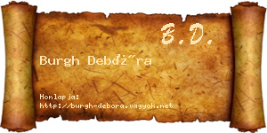 Burgh Debóra névjegykártya